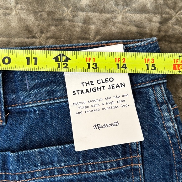 Madewell The Cleo Straight leg Jeans Plumville Dark Wash cotton highrise size 29 - Picture 7 of 13